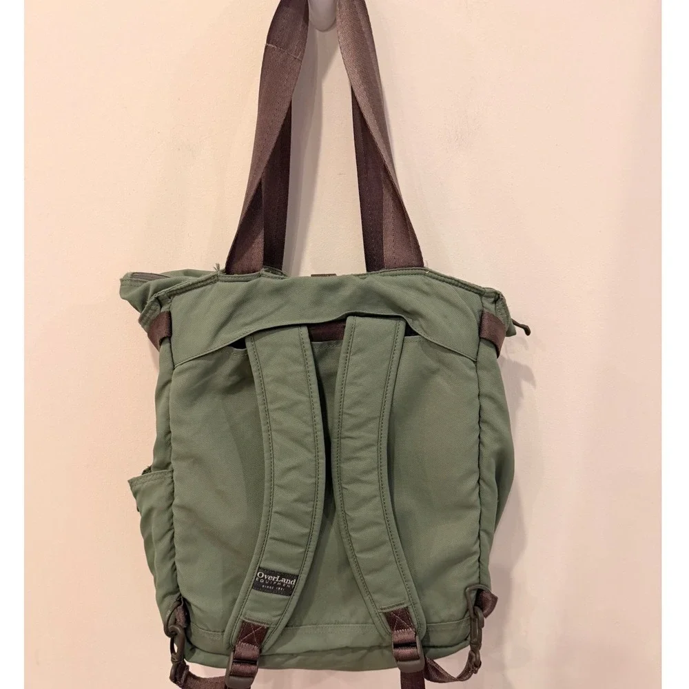 OverLand Equipment Green Nylon Tote Shoulder Travel Organizer Bag Utility EUC